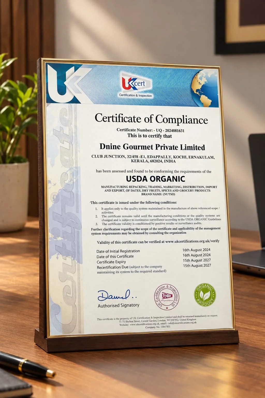 HACCP certificate