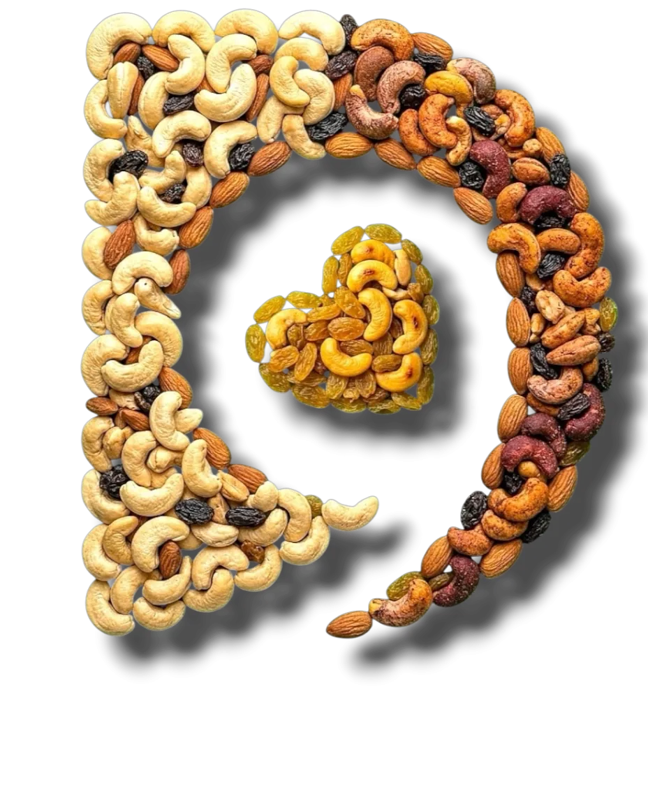A heart of mixed nuts